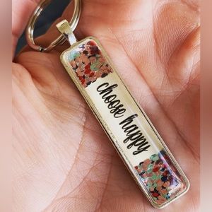 Choose happy keychain